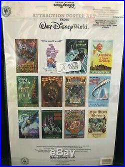 Walt Disney World Attraction Poster Art Pack Set Of 12 Paper Prints Rare Wdw