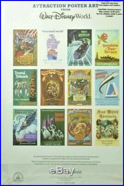Walt Disney World Attraction Poster Art- Set of 12 Unused Prints- 12×18 Each P1