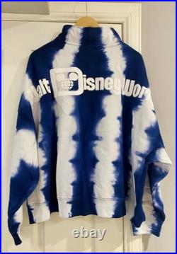 Walt Disney World Blue & White Tie Dye Half Zip Top Jumper Size 2XL BNWT