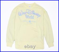 Walt Disney World Butter Yellow Patchwork Logo Oversized Sweatshirt Size M