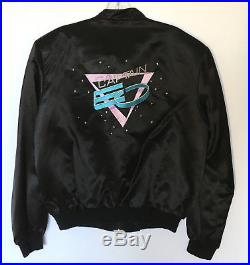 Walt Disney World Captain EO Michael Jackson VTG 1980's Black Satin Jacket XL