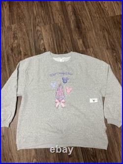 Walt Disney World Castle Balloon Graphic Logo Crewneck Pullover Sweatshirt XL