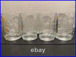 Walt Disney World Celebration Glasses McDonalds 2000 Mickey Mouse Set of 4