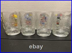 Walt Disney World Celebration Glasses McDonalds 2000 Mickey Mouse Set of 4