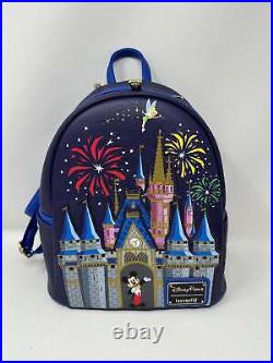 Walt Disney World Cinderella Castle Fireworks Loungefly Backpack Purse