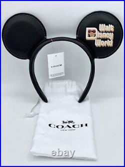 Walt Disney World Coach 2022 50th Anniversary Mickey Ears Black Leather New Tags
