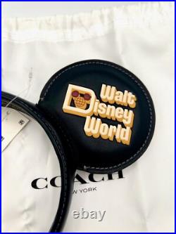 Walt Disney World Coach 2022 50th Anniversary Mickey Ears Black Leather New Tags