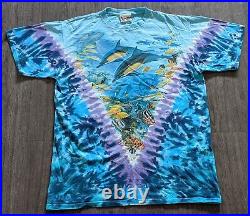 Walt Disney World Deep Sea Pirates Treasure Tie Dye T Shirt Liquid Blue Large L