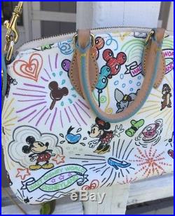Walt Disney World Disneyland Sketch Dooney And Bourse Purse Crossbody Satchel