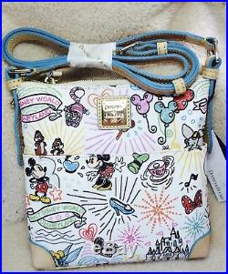 Walt Disney World Dooney And Bouke Leather Sketch Cross Body Bag New