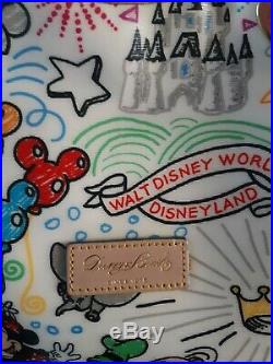 Walt Disney World Dooney And Burke Purse Bag Sketch Shopper Dumbo Cheshire Cat