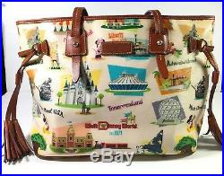 Walt Disney World Dooney Bourke WDW Retro Shopper Bag Tote Castle Epcot Train AK