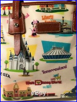 Walt Disney World Dooney Bourke WDW Retro Shopper Bag Tote Castle Epcot Train AK