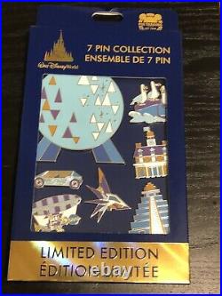 Walt Disney World EPCOT 50th Anniversary Pin Set 7 Pin Box Set LE 2022