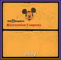 Walt Disney World Envelope, 1971 Very RARE Recreational Coupons Used