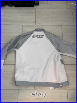 Walt Disney World Epcot Reflective Grey White Spaceship Earth Jacket Size L