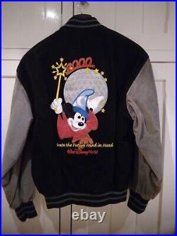Walt Disney World Epcot Varsity Jacket Suede Leather Year 2000 Small VGC