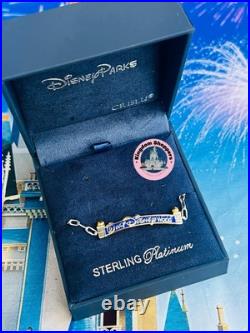 Walt Disney World Exclusive Crislu Entrance Marquee Bracelet Sterling Platinum