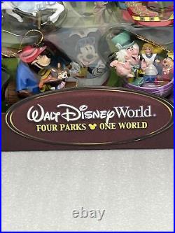 Walt Disney World FOUR PARKS ONE WORLD Storybook Ornaments Set Of 6 RARE