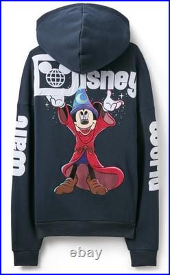 Walt Disney World Fantasia Sorcerer Mickey Mouse Zip Front Hoodie Size XL NEW