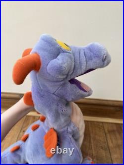 Walt Disney World Figment Purple Dragon LARGE Hand Puppet Full Body Plush Teddy