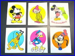 Walt Disney World Florida 1970's Vintage Mickey Mouse & Friends Decals Set Of 6