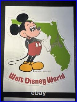 Walt Disney World Florida 1970's Vintage Mickey Mouse & Friends Decals Set Of 6