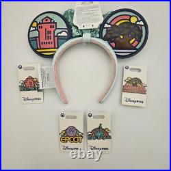 Walt Disney World Four-Park Icons with Pins Set Minnie Ears Headband New 2026