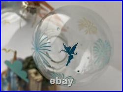 Walt Disney World Globe Glass 4 Parks in 1 Cinderella Castle Christmas Ornament