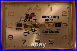 Walt Disney World Golf Classic Travel Clock 1973 Mickey Mouse Elgin PGA Tour
