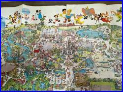 Walt Disney World Guide Map Vintage Magic Kingdom 1979 Large 31x38 Poster