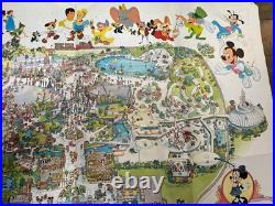 Walt Disney World Guide Map Vintage Magic Kingdom 1979 Large 31x38 Poster