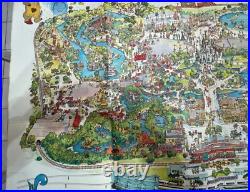 Walt Disney World Guide Map Vintage Magic Kingdom 1979 Large 31x38 Poster