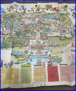 Walt Disney World Guide Map Vintage Magic Kingdom 1979 Large 31x38 Poster