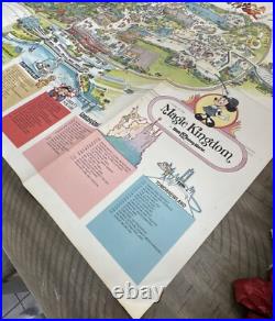 Walt Disney World Guide Map Vintage Magic Kingdom 1979 Large 31x38 Poster