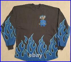 Walt Disney World Hades Flames Spirit Jersey Adult Small Gray Blue Long Sleeve