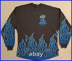 Walt Disney World Hades Flames Spirit Jersey Adult Small Gray Blue Long Sleeve