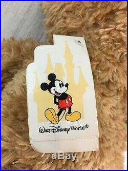 Walt Disney World Hidden Mickey Pre-Duffy Bear 16 Plush Creme Brown Booklet NWT