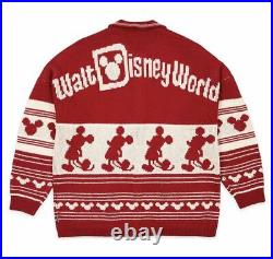 Walt Disney World Holiday Spirit Jersey Cardigan Sweater For Adults Large NWT