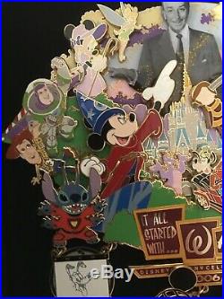 Walt Disney World It all Started With Walt Super Jumbo Pin LE 500 Boxed Rare