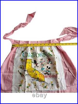 Walt Disney World Land Resort Vintage Apron Pink White California Map Tinkerbell