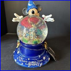 Walt Disney World Large Snow Globe Mickey Fantasia The Sorcerers Apprentice