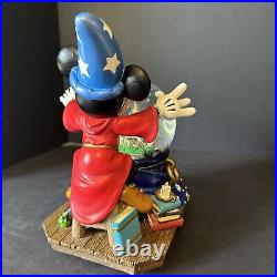 Walt Disney World Large Snow Globe Mickey Fantasia The Sorcerers Apprentice