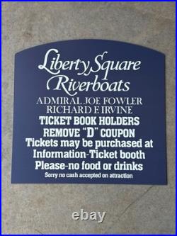 Walt Disney World Liberty Square Riverboats Sign Prop