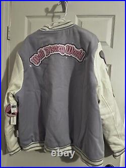 Walt Disney World Logo Varsity Jacket Women Lavender Stoney Clover 2XL In Hand