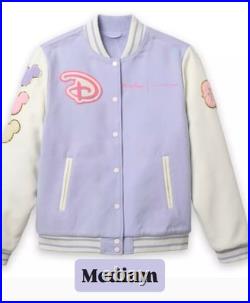 Walt Disney World Logo Varsity Jacket Women Lavender Stoney Clover Medium New