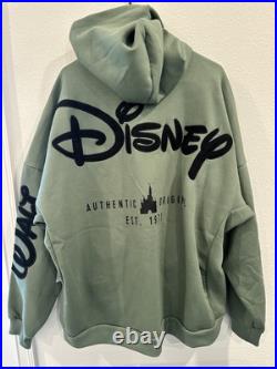 Walt Disney World Logo Zip Hoodie SpellOut Sprit Jersey sweatshirt Green XL Walt Disney World Logo Zip Hoodie SpellOut Sprit Jersey sweatshirt Green XL