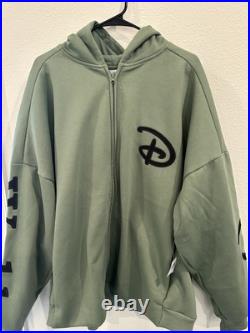Walt Disney World Logo Zip Hoodie SpellOut Sprit Jersey sweatshirt Green XL Walt Disney World Logo Zip Hoodie SpellOut Sprit Jersey sweatshirt Green XL