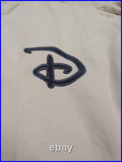 Walt Disney World Logo Zip-Up Hoodie Authentic Original Adult L Tan Likenew