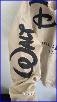 Walt Disney World Logo Zip-Up Hoodie Authentic Original Adult L Tan Likenew